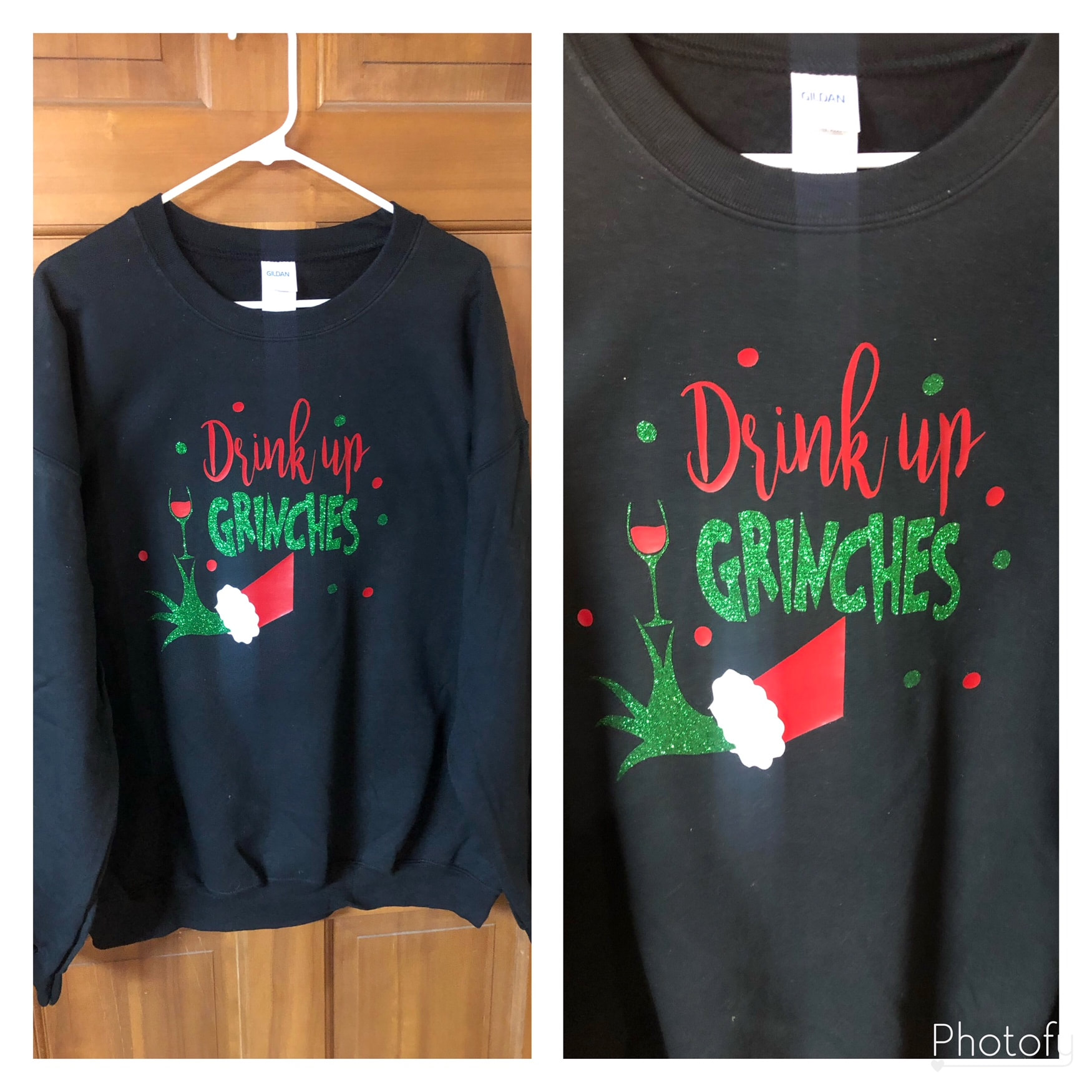 Wine Lovers Christmas Gift Sweatshirt Sweatshirt Hoodie long sleeve shirt Drink Up grinches Holiday Christmas Shirt 